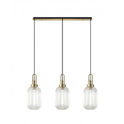 Luminaire Center Suspension 3 ampoules Laiton doré