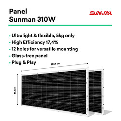 Panneau solaire monocristallin Tornasol Energy KitFlex600 600 W 0.6 kwh IP68