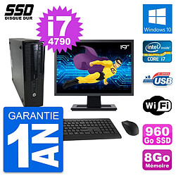 PC HP ProDesk 400 G1 SFF Ecran 19" i7-4790 RAM 8Go SSD 960Go Windows 10 Wifi · Occasion 