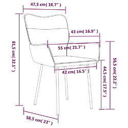 vidaXL Chaises à manger lot de 2 Bleu Velours pas cher