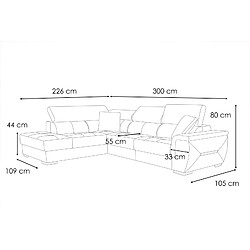 Acheter Courtois Laville Canapé d'angle gauche 5 places tissu jaune - Kelte