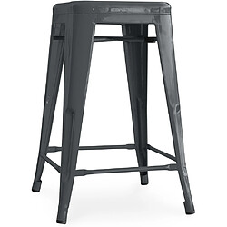 ICONIK INTERIOR Tabouret de bar - Design industriel - 60cm - Nouvelle édition - Stylix Gris foncé 