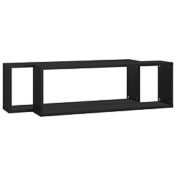 Avis vidaXL Étagères cube murales 2pcs Noir 80x15x26,5cm bois d'ingénierie