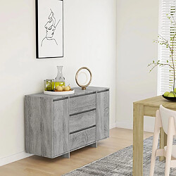 Maison Chic Commode Buffet - Meuble de rangement avec 3 tiroirs Sonoma gris 120x41x75 cm Aggloméré -GKD76455