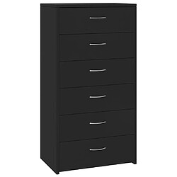 Maison Chic Buffet commode,console avec 6 tiroirs pour rangement Noir 50x34x96 cm Aggloméré -MN62651