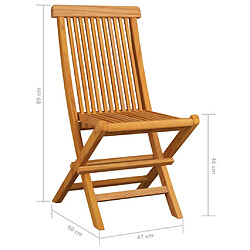 vidaXL Chaises de jardin et coussins bleu royal lot de 2 Bois de teck pas cher