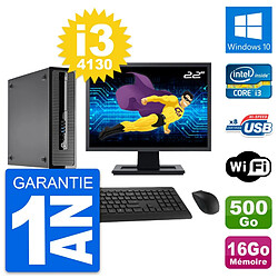 PC HP 400 G1 SFF Ecran 22" Intel i3-4130 RAM 16Go Disque 500Go Windows 10 Wifi · Occasion 