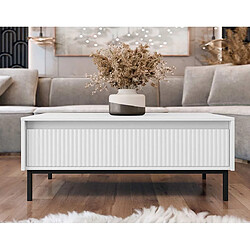 Bestmobilier Girona - table basse - blanc - 100 cm Girona - table basse - blanc - 100 cm - Blanc