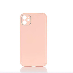 WE Coque de protection GLASS APPLE IPHONE 11 Rose poudré: Effet vernis contour mat anti-chocs anti-rayures - rigide 