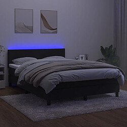 Avis vidaXL Sommier à lattes de lit avec matelas LED Noir 140x190cm Velours