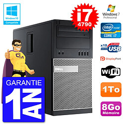 PC Tour DELL 9020 Intel Core I7-4790 RAM 8Go Disque Dur 1To Graveur DVD Wifi W7 - Occasion