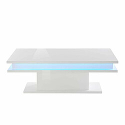 Ahd Amazing Home Design Table Basse Blanche Design Moderne 100x55cm Lumière LED Little Big pas cher