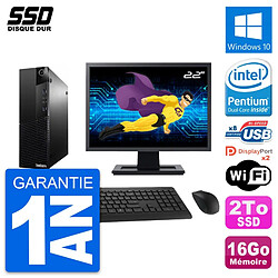 PC Lenovo M83 SFF Ecran 22" Intel G3220 RAM 16Go SSD 2To Windows 10 Wifi - Occasion