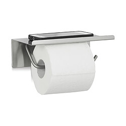 Helloshop26 Dérouleur papier toilettes WC inox avec support smartphone téléphone argenté 13_0002209 