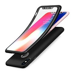 Little Boutik Coque Intégrale Silicone Pour iPhone 6 6S Couleur Noir Avec Verre Trempé Anti Choc 360° Intégrale Protection