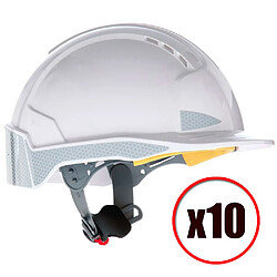 Lot de 10 casques de protection avec ventilation Evolite CR2 Ratchet JSP EN397 Lot de 10 casques de protection Evolite CR2 Ratchet de la marque JSP pour assurer votre protectio...