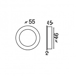 Poignées cuvettes ronde à encastrer - Avec platine poussoir - Diamètre 55 mm - Inox Brossé