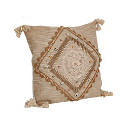 Coussin Romimex Beige 45 x 8 x 45 cm Broderie 