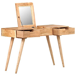 vidaXL Coiffeuse avec miroir 112x45x76 cm Bois d'acacia massif