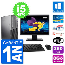 PC Lenovo M93p SFF Ecran 22" Intel i5-4570 RAM 8Go Disque 250Go Windows 10 Wifi - Occasion