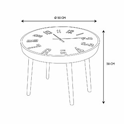 The Home Deco Factory Table d'appoint avec horloge - Diam. 50 cm x H. 43,5 cm - Noir pas cher