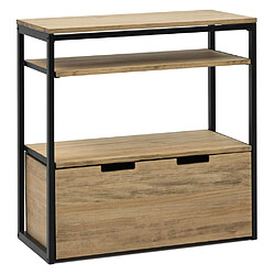 Ds Meubles Console Buffet 2EE+CI 80x40x80cm NG-EV Console Buffet Icub industriel 2 ét+cont. 80X40x80cm Noir – Vieilli