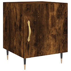 vidaXL Table de chevet chêne fumé 40x40x50 cm bois d'ingénierie