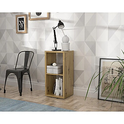 Meubletmoi Etagère cube 2 casiers décor bois rustique texturé - CLASSICO