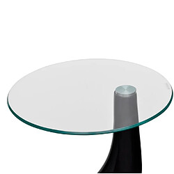 vidaXL Table basse et dessus de table Verre rond Noir brillant 2 pcs