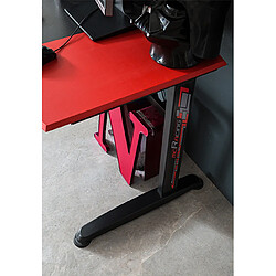 Acheter Pegane Bureau d'ordinateur / Table de jeu coloris noir et rouge - Longueur 160 x Hauteur 72 x Profondeur 70 cm