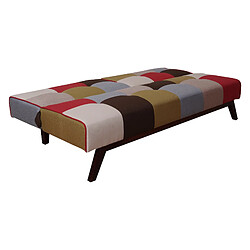 Avis Alter Canapé-lit 3 places, en tissu Patchwork rembourré, Ouverture clic-clac, convertible en lit simple, Fabriqué en Italie, 180x79xh76 cm, Multicolore