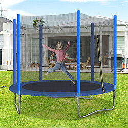 LBF Trampoline pour enfants, 8 ft acier galvanisé ronde trampoline de jardin, , bleu 213 x 246 cm