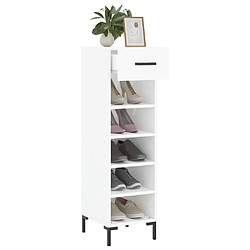 Acheter Maison Chic Armoire à chaussure 30x35x105 cm,Meuble à Chaussures Blanc brillant Bois ingénierie -MN62689