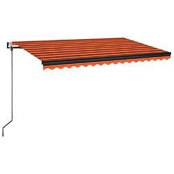 Maison Chic Auvent automatique | Store banne extérieur | Marquise capteur de vent LED 450x350 cm Orange marron -MN36543