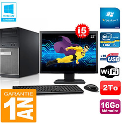 PC Tour DELL 9020 Core I5-4570 Ram 16Go Disque 2 To Wifi W7 Ecran 22" - Occasion