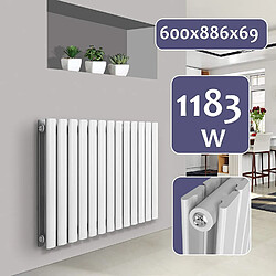 Helloshop26 Radiateur chauffage centrale pour salle de bain salon cuisine couloir chambre à coucher panneau double 60 x 88,6 cm blanc 01_0000229