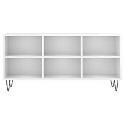 Acheter Maison Chic Meuble TV scandinave - Banc TV pour salon blanc brillant 103,5x30x50 cm bois d'ingénierie -MN44637