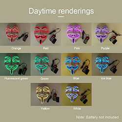 Halloween Party Mask LED Scary Flash Mask EL Line Light Mask Cosplay Mask Party Vêtements Masque Fournitures Multi-couleur En Opti