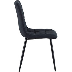 Avis Decoshop26 Lot de 4 chaises de salle à manger en tissu noir pieds métal noir design moderne et confortable CDS10416