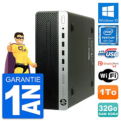 PC HP ProDesk 600 G3 SFF Intel Pentium G4400 RAM 32Go Disque 1To Windows 10 Wifi - Occasion