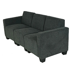 Acheter Mendler Canapé modulaire 3 places Couch Lyon, tissu/textile ~ gris anthracite