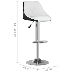 vidaXL Tabourets de bar lot de 2 blanc et noir similicuir pas cher