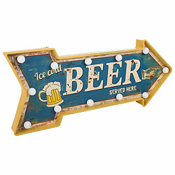 Plaque Murale Alexandra House Living Beer Bleu Fer 27 x 5 x 65 cm Illumination 