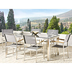 Beliani Table de jardin 180 x 90 cm Pierre Gris GROSSETO