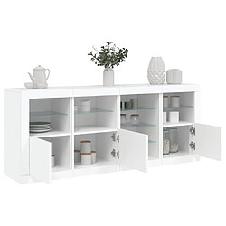 vidaXL Buffet avec lumières LED blanc 164x37x67 cm 