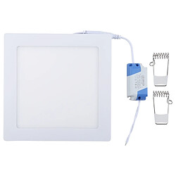 Wewoo Lampe carrée de lumière de la 19.6cm de la blanche 15W avec le conducteur de LED, 75 LED SMD 2835, CA 85-265V, taille de découpage: 17.5cm pas cher