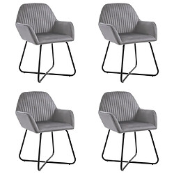 Decoshop26 Lot de 4 chaises de salle à manger cuisine design moderne velours gris CDS021621 