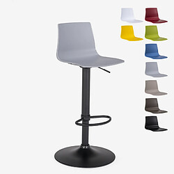 Tabouret bar de cuisine design noir mat réglable en hauteur Grand Soleil Imola Matt, Couleur: Gris