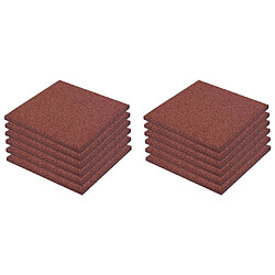 vidaXL Carreaux de protection antichoc 12pc Caoutchouc 50x50x3cm Rouge