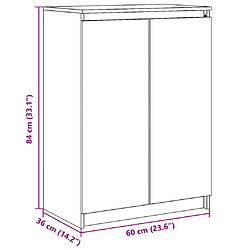 vidaXL Buffet Marron miel 60x36x84 cm Bois de pin massif pas cher